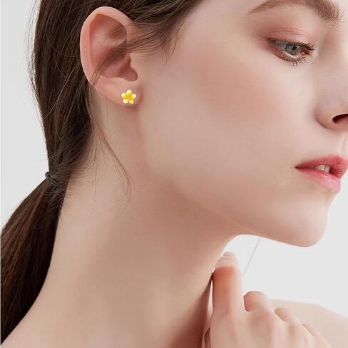 Plumeria Stud Earrings 925 Sterling Silver Tropical Hawaiian earrings Plumeria Flower Jewelry Gifts for Women in Saudi Arabia