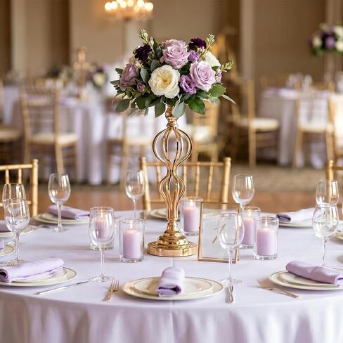 2-Pcs Metal Flower Arrangement Stand, 19.2" Wedding Flower Centerpiece Stand; Candelabra Candle Holder for Wedding Table Decor, Birthday Parties, Receptions, Hotels, and Home Decor in Kuwait