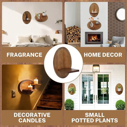 Candle Wall Sconces Set of 2 Rustic Candle Holders Wooden Vintage Wall Sconces Farmhouse Wall Decor for Fireplace, Living Room, Bedroom in Saudi Arabia