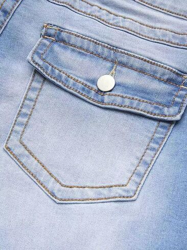 Flamingals Bootcut Jeans for Women High Waist Butt Lifting Dual Button Skinny Straight Leg Jeans Trendy Denim Pants Light Blue 2XL in Kuwait
