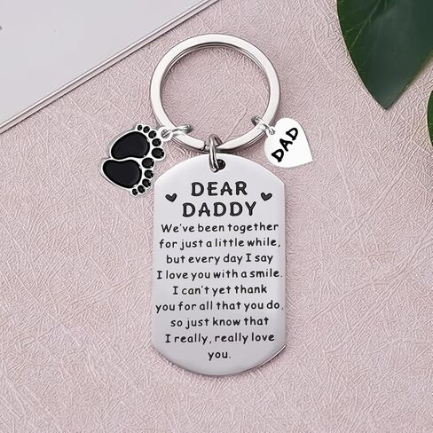 New Dad Gifts First Time Dad Gifts Keychain 1st Fathers Day Gift for New Dads to be Best Father's Day Birthday Christmas Valentines Gift Ideas for Expectant Dads Husband Men Friend in Saudi Arabia