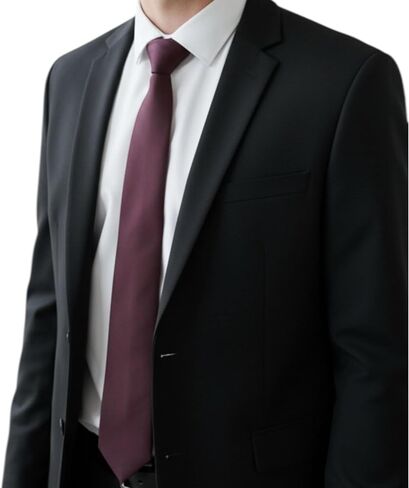 Men's Black Tie – Classic Solid Color Necktie for Men, 3.15" (8cm) Width – Formal, Wedding, Business in Kuwait