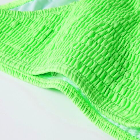 Girls' 2 Piece V Neck Bikini Set Triangle Solid Sport Swimsuit for Beach Green in Saudi Arabia