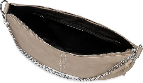 Rebecca Minkoff Ryder Crescent Crossbody Bag for Women | Sand Shoulder Bag | Detachable Crossbody Strap and Zip Closure in Kuwait