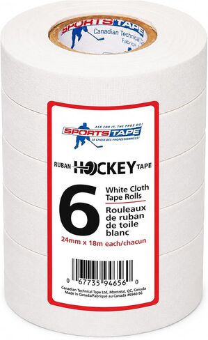 SportsTape White Hockey Tape - for Sticks and Grips, Durable Cloth and Easy Tear (6 Pack) in Kuwait