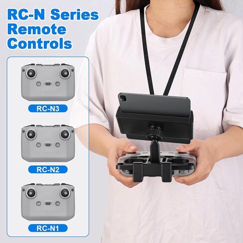 Drone Tablet Mount Holder - Universal Adjustable 4.7-12.9" Bracket Compatible with Dji Mavic 2/Zoom/Pro Mini 2/2S/SE, Air 2/2S, Pro/Spark/ZINO Controllers, Extended Control Phone Clip with Lanyard in Kuwait