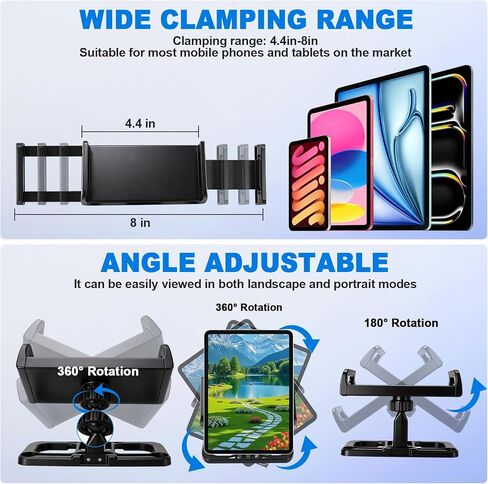 Drone Tablet Mount Holder - Universal Adjustable 4.7-12.9" Bracket Compatible with Dji Mavic 2/Zoom/Pro Mini 2/2S/SE, Air 2/2S, Pro/Spark/ZINO Controllers, Extended Control Phone Clip with Lanyard in Kuwait