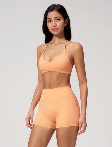 QBGJTD Women Two Piece Workout Sets Open Back Halter Sports Bra Matching High Waist Gym Shorts Yoga Athletic Clothes in Kuwait