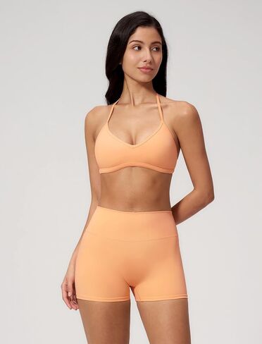 QBGJTD Women Two Piece Workout Sets Open Back Halter Sports Bra Matching High Waist Gym Shorts Yoga Athletic Clothes in Kuwait