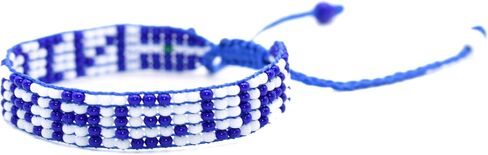 Nicaragua Flag Bracelet - Adjustable Nicaraguan Patriotic Jewerly for Men and Women - Cultural Blue & White Bracelet - Proud Nicaraguan Bracelet - Premium Czech Beads in Saudi Arabia
