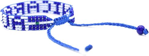 Nicaragua Flag Bracelet - Adjustable Nicaraguan Patriotic Jewerly for Men and Women - Cultural Blue & White Bracelet - Proud Nicaraguan Bracelet - Premium Czech Beads in Saudi Arabia