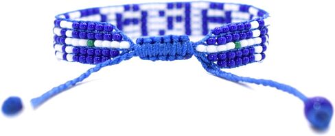 Nicaragua Flag Bracelet - Adjustable Nicaraguan Patriotic Jewerly for Men and Women - Cultural Blue & White Bracelet - Proud Nicaraguan Bracelet - Premium Czech Beads in Saudi Arabia