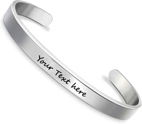 Personalized Adjustable Stainless Steel Cuff Bracelet for Men and Women in Saudi Arabia