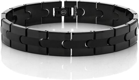 Classic Men's Tungsten Ionic Plated ALL SHINY BLACK Bracelet in Saudi Arabia
