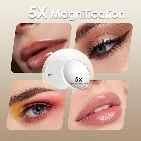 Vanity Mirror with Lights with Drawer,USB Charging Port, Hollywood Makeup Mirror with 9 Dimmable Bulbs,3 Color Lighting Modes, Detachable 5X Magnification, Smart Touch Control Gifts for Women in Saudi Arabia