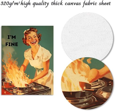 Dazzlewall Funny Kitchen Wall Art, Vintage Wall Decor 50s Poster with Happy Housewife Decors for Home Bedroom Dining Room 12×16 in Unframed in Saudi Arabia