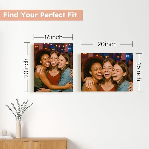 مطبوعات قماشية مخصصة مقاس 16 × 20 بوصة مع صورك، صورة شخصية لفن جداري من القماش، لوحة فنية جدارية مخصصة لغرفة النوم، وغرفة المعيشة، وحفلات الزفاف، وعائلة الحيوانات الأليفة، ومؤطرة in Kuwait