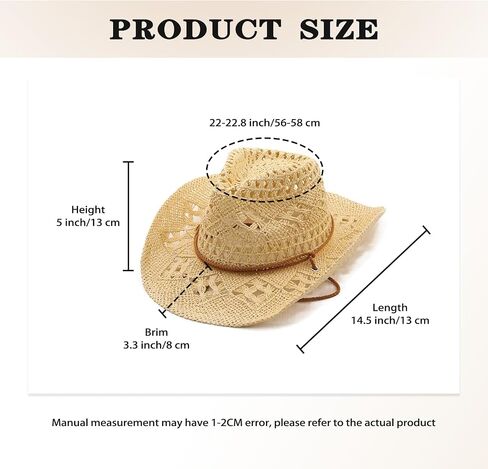 Straw Cowboy Hats Cowgirl Hat Foldable Wide Brim Cowboy Hat for Women/Men Travel Vacation Beach Sun Hats in Saudi Arabia