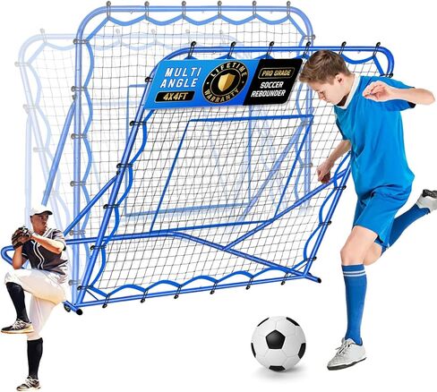 3.7x3.7FT Soccer Rebounder Net, Quick-Switch Angle Soccer Training for Control, Passing Practice, Easy Setup Rebounder Gifts Aids & Equipment for Kids,Teens & Adults in Saudi Arabia
