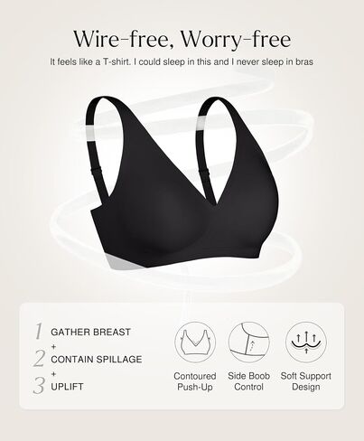 Popilush Bundle - 2 Items Wireless Bras (Black L) in Saudi Arabia