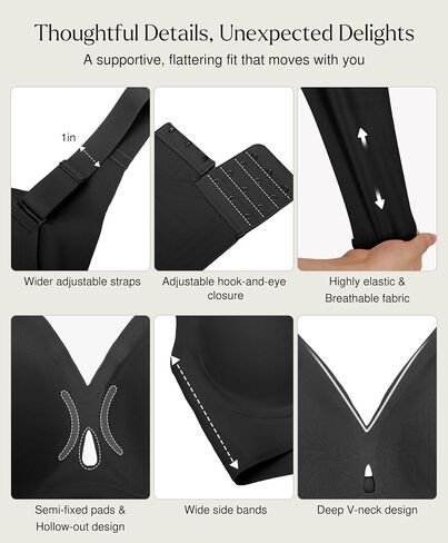 Popilush Bundle - 2 Items Wireless Bras (Black L) in Saudi Arabia