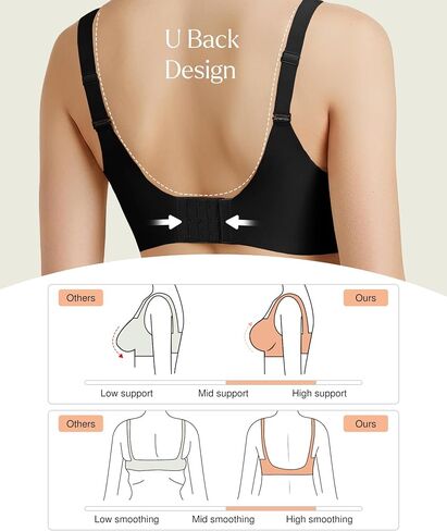 Popilush Bundle - 2 Items Wireless Bras (Black L) in Saudi Arabia