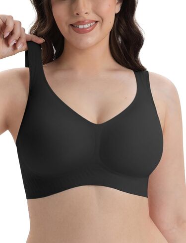 Backless Minimizer Bras for Women Full Coverage Low Back Wireless Pushup Bra No Underwire Seamless Everyday Bra Comfy No Wire in Kuwait