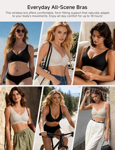 Backless Minimizer Bras for Women Full Coverage Low Back Wireless Pushup Bra No Underwire Seamless Everyday Bra Comfy No Wire in Kuwait
