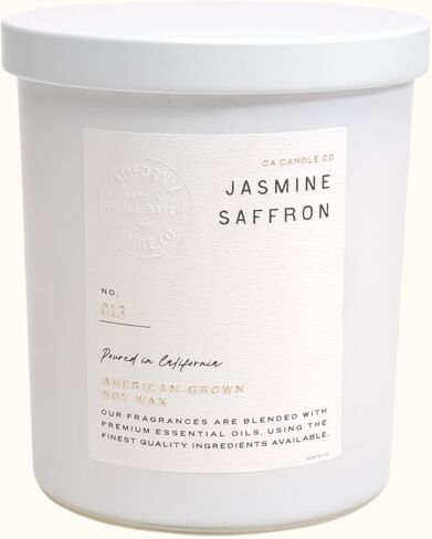 LEOBEN CO – Jasmine Santal Scented Candle – 9oz, Atelier Collection Design – 50 hr Burn Time – Poured in California Using Vegan Soy Wax and Essential Oils – Made in Small Batches in Kuwait