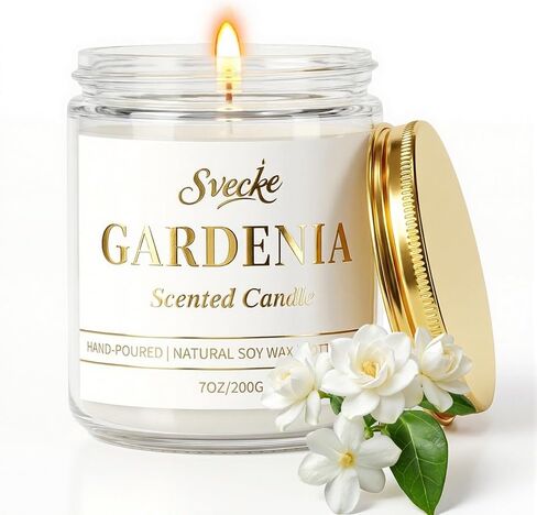 Gardenia Scented Candle 7oz Soy Wax Jar Candle Long Burning Aromatherapy Candle for Home Bedroom Gift for Women Men Housewarming New Home Gift in Saudi Arabia