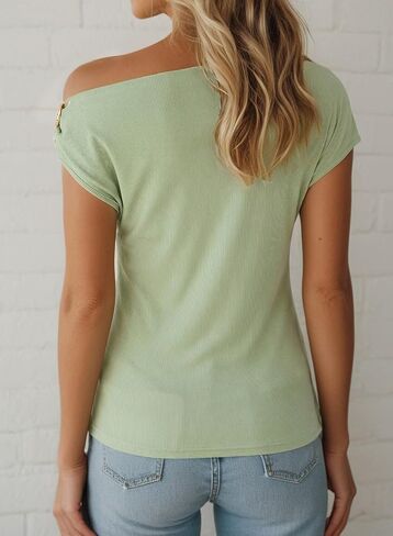 Dokotoo Womens 2026 Summer Off the Shoulder Tops Sexy Y2k Going Out T Shirts Fashion Asymmetrical Blouses in Kuwait