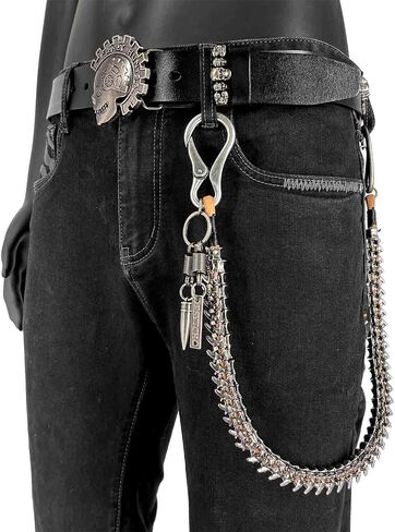 Strong Punk Rocker Biker Jeans Pants Chain Studs Keel Key Chain Mens Wallet Chain in Saudi Arabia