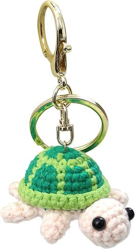 Crochet Turtle Keychain - Handmade Knit Turtle Cute Keychain for Bag, Braided Purse Car Keychain Accessories, Unique Slow Down Gift for Women, Kids, Teen Girls, Friends, Girlfriend, Mom, Woven Crafts in Saudi Arabia
