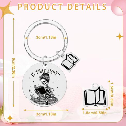 Smutty Book Lovers Gifts Keychain Bookish Keychain Gifts, Is That Smut Key Chain for Book Lovers, Dark Romance Book Accessories, Book Clubs Smut Reader Bookworm Christmas Birthday Present in Saudi Arabia