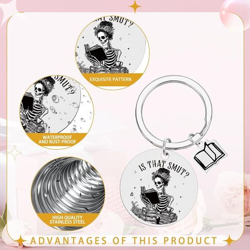 Smutty Book Lovers Gifts Keychain Bookish Keychain Gifts, Is That Smut Key Chain for Book Lovers, Dark Romance Book Accessories, Book Clubs Smut Reader Bookworm Christmas Birthday Present in Saudi Arabia