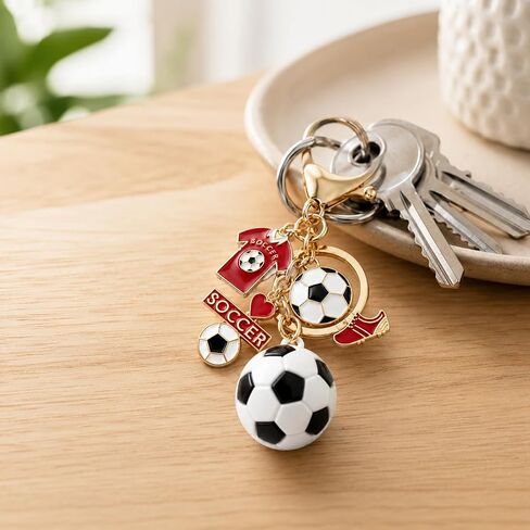 Soccer Keychain for Men Women, Soccer Ball Backpack Charm with Jersey and Cleat Pendant, Sports Bag Hanging Accessory, Soccer Team Gift for Players Fans Coaches in Saudi Arabia