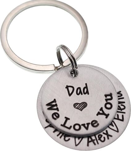 Personalized Father's Day Keychain - Gift for Dad or Grandpa - Mixed Metal Key Chain in Saudi Arabia