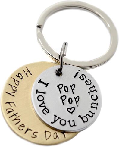 Personalized Father's Day Keychain - Gift for Dad or Grandpa - Mixed Metal Key Chain in Saudi Arabia