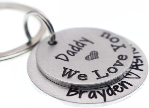 Personalized Father's Day Keychain - Gift for Dad or Grandpa - Mixed Metal Key Chain in Saudi Arabia