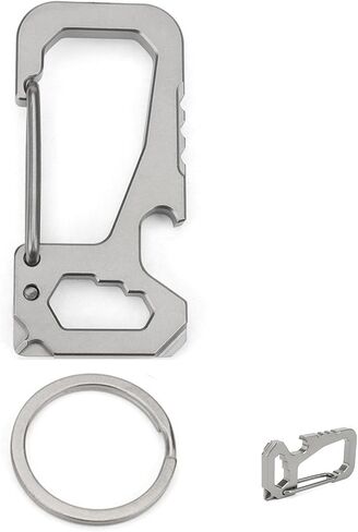 Titanium Carabiner Keychain for Men, Heavy Duty Key Ring Clip with Bottle Opener, EDC Multitool Holder for Keys Belt in Saudi Arabia