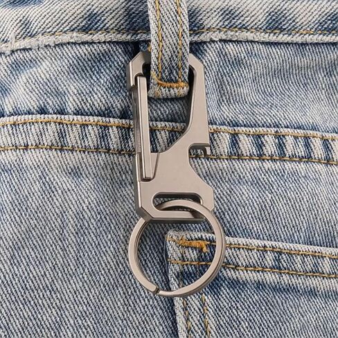 Titanium Carabiner Keychain for Men, Heavy Duty Key Ring Clip with Bottle Opener, EDC Multitool Holder for Keys Belt in Saudi Arabia