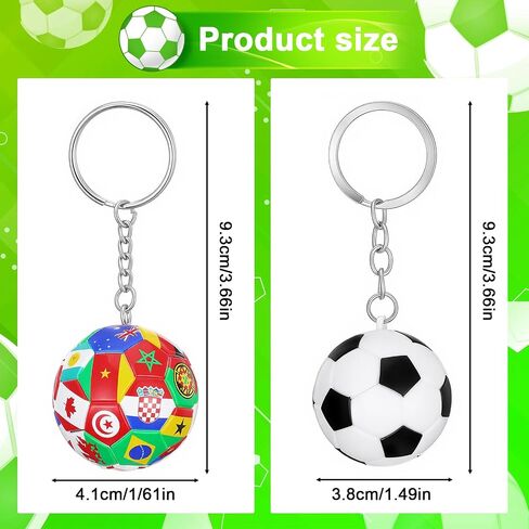 amaxiu 2PCS كرة القدم سلاسل المفاتيح كأس العالم المفاتيح 2026، مصغرة كأس العالم الكرة المفاتيح لحقيبة الظهر، سلاسل المفاتيح كرة القدم للرجال مجموعة المفاتيح لكرة القدم مع الأعلام الوطنية لكرة القدم الهدايا للرجال in Kuwait