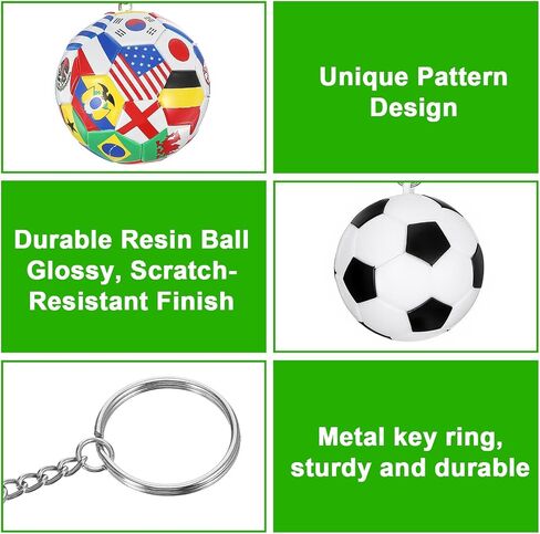 amaxiu 2PCS كرة القدم سلاسل المفاتيح كأس العالم المفاتيح 2026، مصغرة كأس العالم الكرة المفاتيح لحقيبة الظهر، سلاسل المفاتيح كرة القدم للرجال مجموعة المفاتيح لكرة القدم مع الأعلام الوطنية لكرة القدم الهدايا للرجال in Kuwait