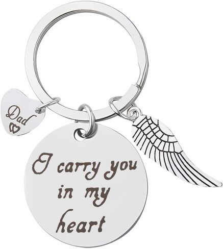 ShiQiao Spl Memorial Keychain Gifts for Loss of Dad Remembrance Sympathy Gifts for Loss of Father Keepsake Bereavement Gift for Daughter Son Memorial Keyring for Women Men Condolence Gift for Friend in Kuwait