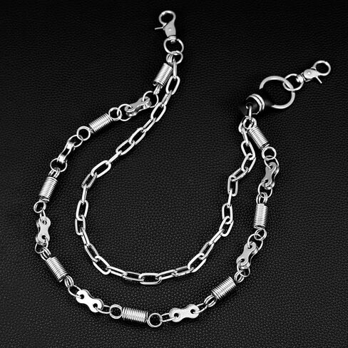 Double-Layer Spring Motorcycle Wallet Chain Biker Pant Chains- Western Cowboy Style for Men & Women | Heavy Metal Jean Accessories (Western Cowboy Style) in Saudi Arabia