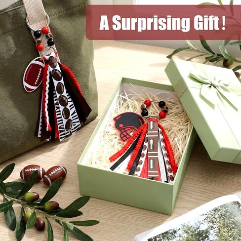 Kigeli 2 Pcs Football Keychains Women Sports Bags Tassel Charms for Backpack Sports, Bag Accessories, Baseball Mum Gifts in Saudi Arabia