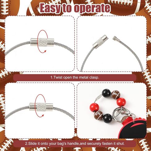 Kigeli 2 Pcs Football Keychains Women Sports Bags Tassel Charms for Backpack Sports, Bag Accessories, Baseball Mum Gifts in Saudi Arabia