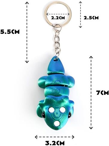 3D Printed Triceratops Keychain Movable Joints Animal Keyring Funny Bag Pendant for Women Men Gift Accessories Car Decor in Kuwait