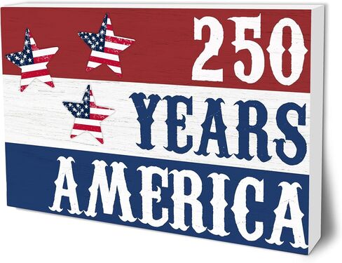 4th of July Wooden Block Plaque - 4" x 6" USA Chicken Retro Painted Rustic Tabletop Decor - Patriotic Wood Sign For Independence Day Farmhouse Desk Display & American Home Decoration - A01 in Saudi Arabia