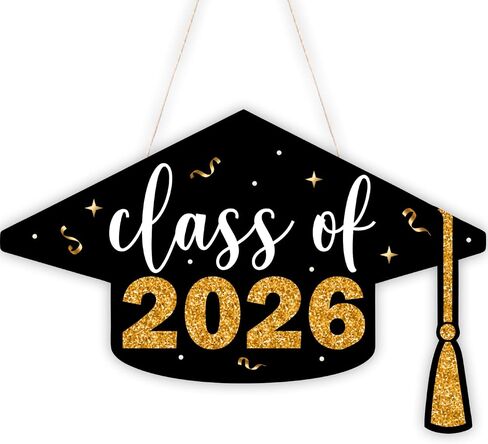 Class of 2026 Graduation Wood Hanging Door Sign, Congrats Grad Sign for House Front Door Wall in Saudi Arabia